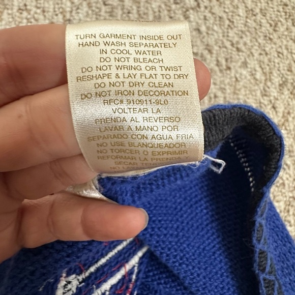 Bobbie Brooks Blue Christmas Sweater Vest - Picture 4 of 8